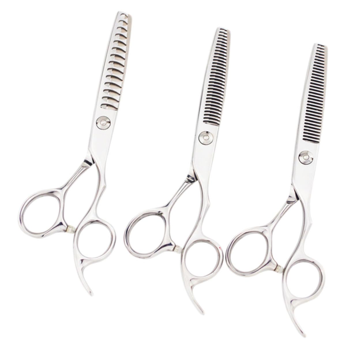 Baluue Tijeras de Entresacar Profesionales de Acero Inoxidable, 3 Piezas, Corte Preciso y Seguro para Peluquería y Uso Diario