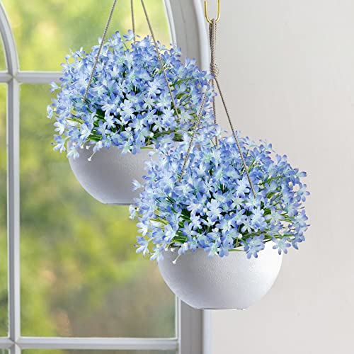 8 Bundles Artificial Daffodils Flowers Outdoor Artificial Flowers UV Resistant Fake Flowers Faux Flowers Shrubs for Indoor Outside Garden Porch Window Box Home Office Wedding Decor image 8
