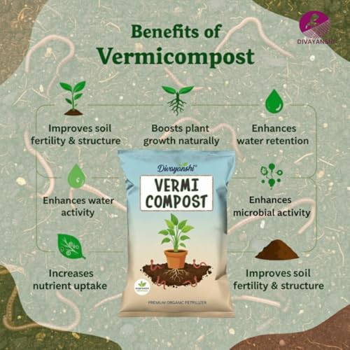 Image of Divayanshi Organic Vermicompost for Plants & Gardening | Natural Soil Conditioner for Home Garden, Pots & Terrace Plants- 2kg
