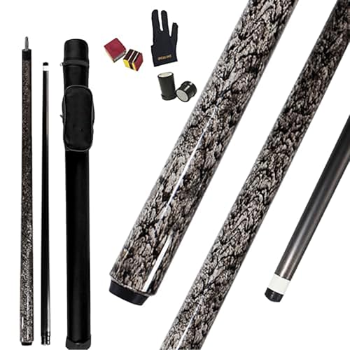 100% Carbon Fiber Shaft, 3/8-8 Joint, 56 Inch XTC 12mm Tip Billiard Accessories 1/2 Joint Handmade Straight for 8-Ball/9-Ball 18-20 Ounces (Black)