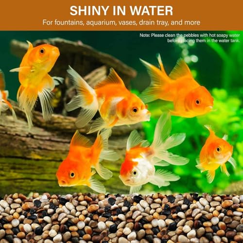 Image of NUPICK 12lb River Rocks for Plants Indoor, 3 /8 Inch Mixed Pebbles for Vase Fillers, Decorative Pea Gravel for Fish Tank, Natural Polished Stones for Succulent, Bonsai, Landscaping, Bird Baths