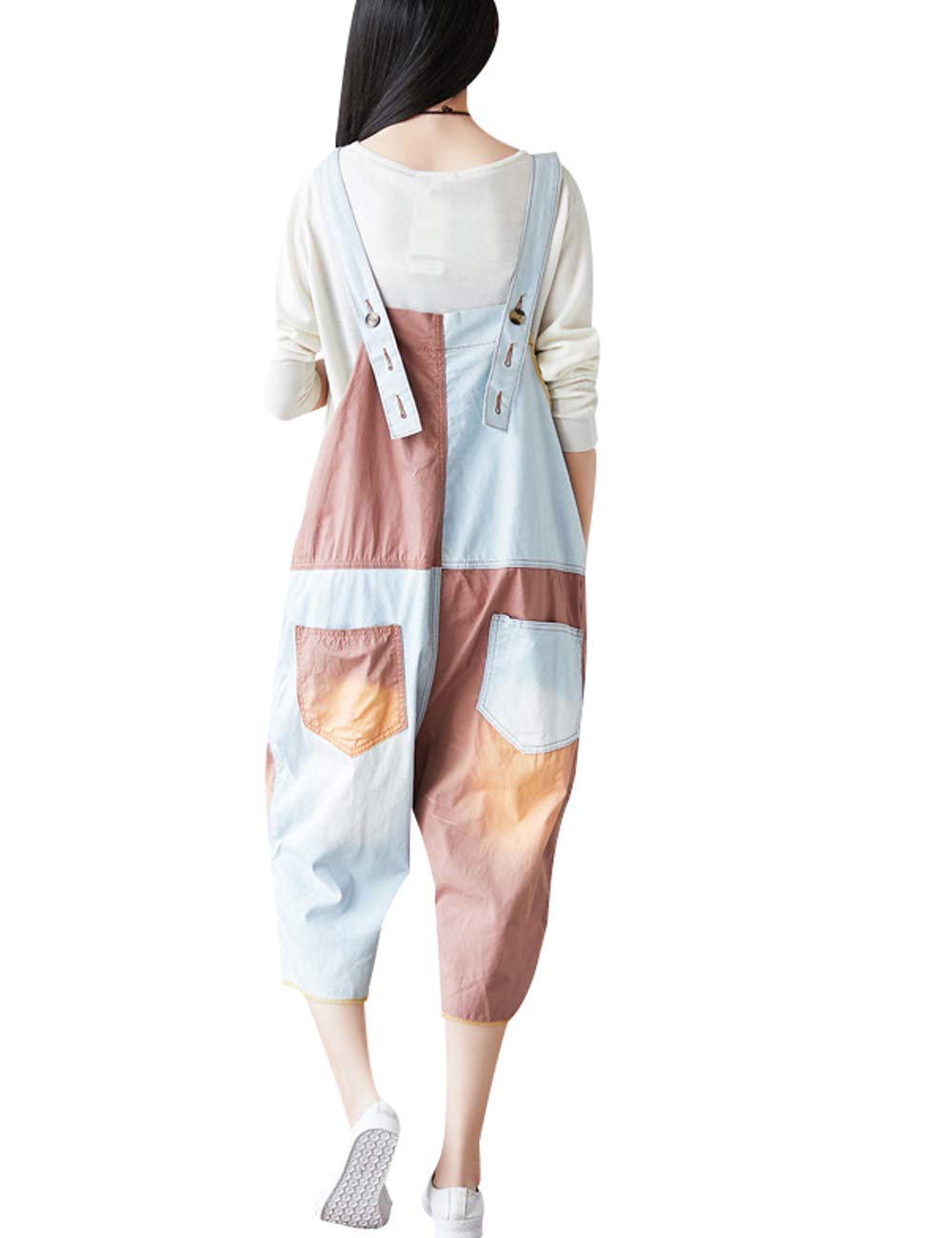 Youlee Femmes Sangle réglable Combinaisons Denim Harem Salopettes à jambes larges