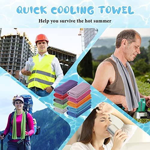 Hosuly 20 Pcs Cooling Towel 47 X 12 Inch Ice Towel For Neck, Microfiber Cool Towel, Breathable Soft Chilly Towel For Yoga, Sports, Golf, Gym, Camping, Running, Fitness, Workout (Multicolor) #TOP6