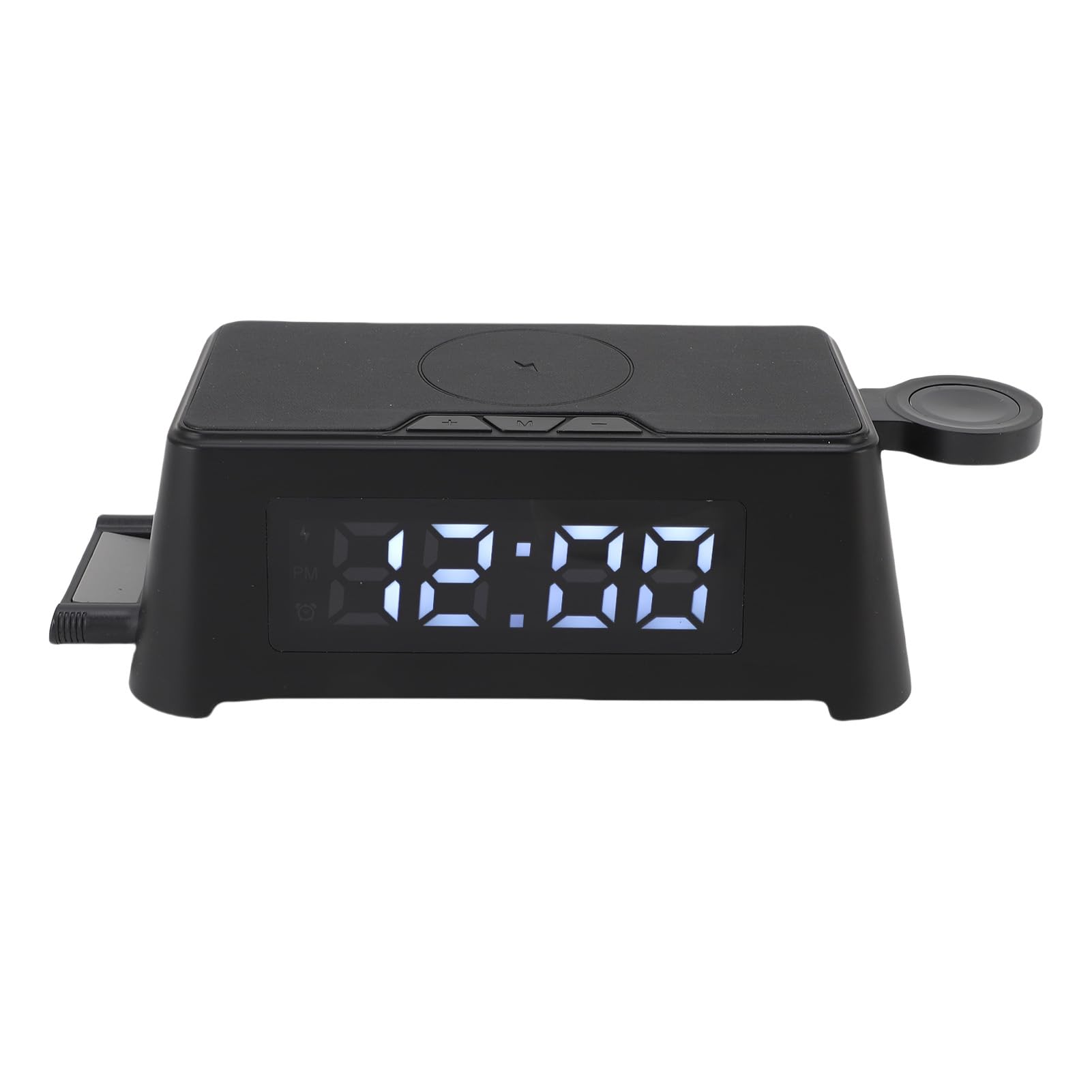 Cryfokt 6 in 1 Wireless Charging Station with Clock and Display | Supporta auricolari, ricarica smartwatch, display LED chiaro, design compatto, controlli di navigazione semplici