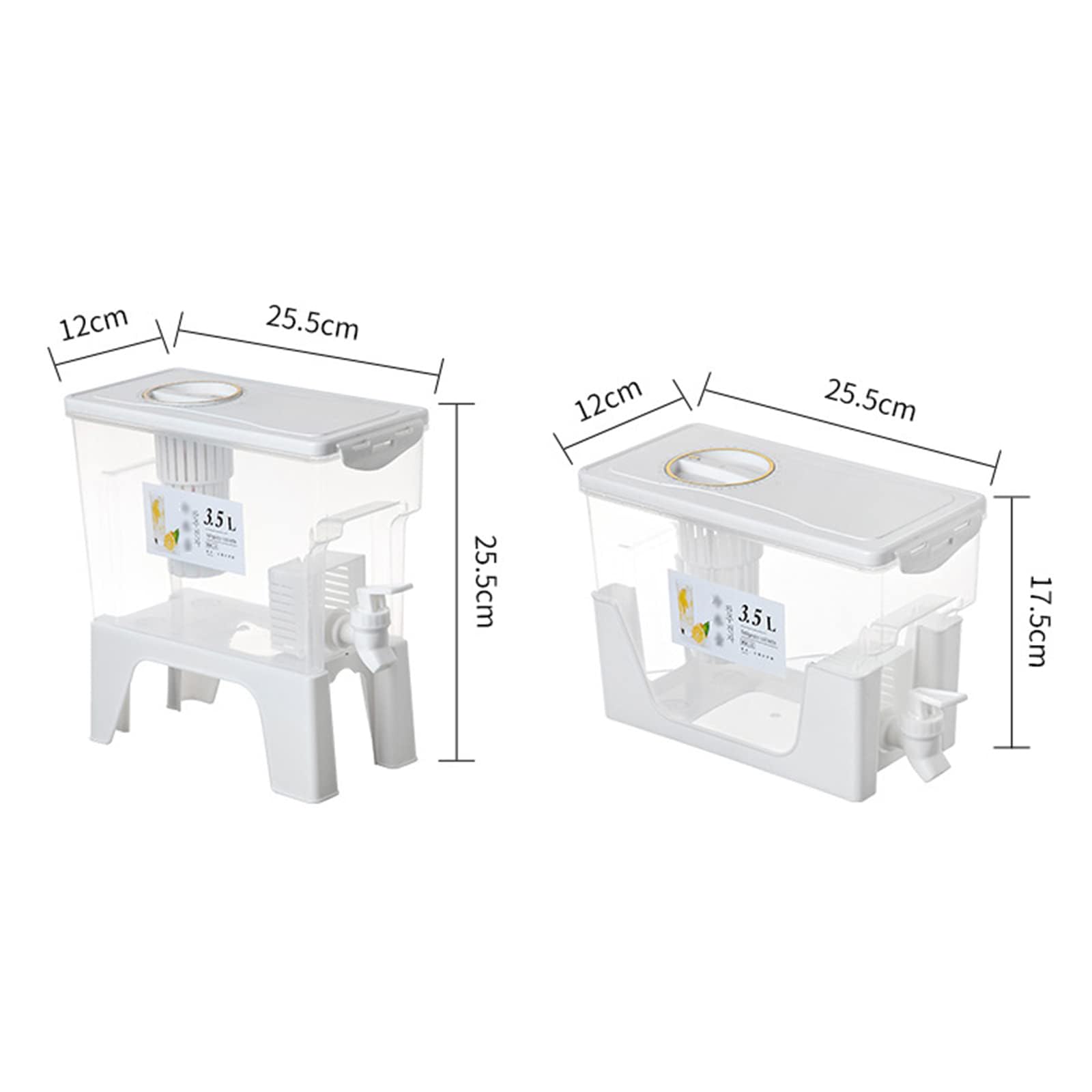 Dispensador de bebidas de plástico con espiga, dispensador de bebidas frías de 3,5 L con infusor de frutas para fiestas, nevera, uso diario
