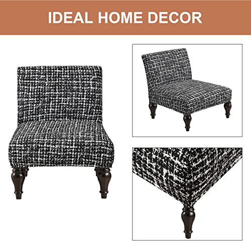 Image of Eco-Ancheng Armless Chair Slipcover Removable Armless Accent Chairs Covers Washable Armless Slipper Chair Slipcover Printed Armless Chair Furniture Protector Covers for Living Dining Room Hotel