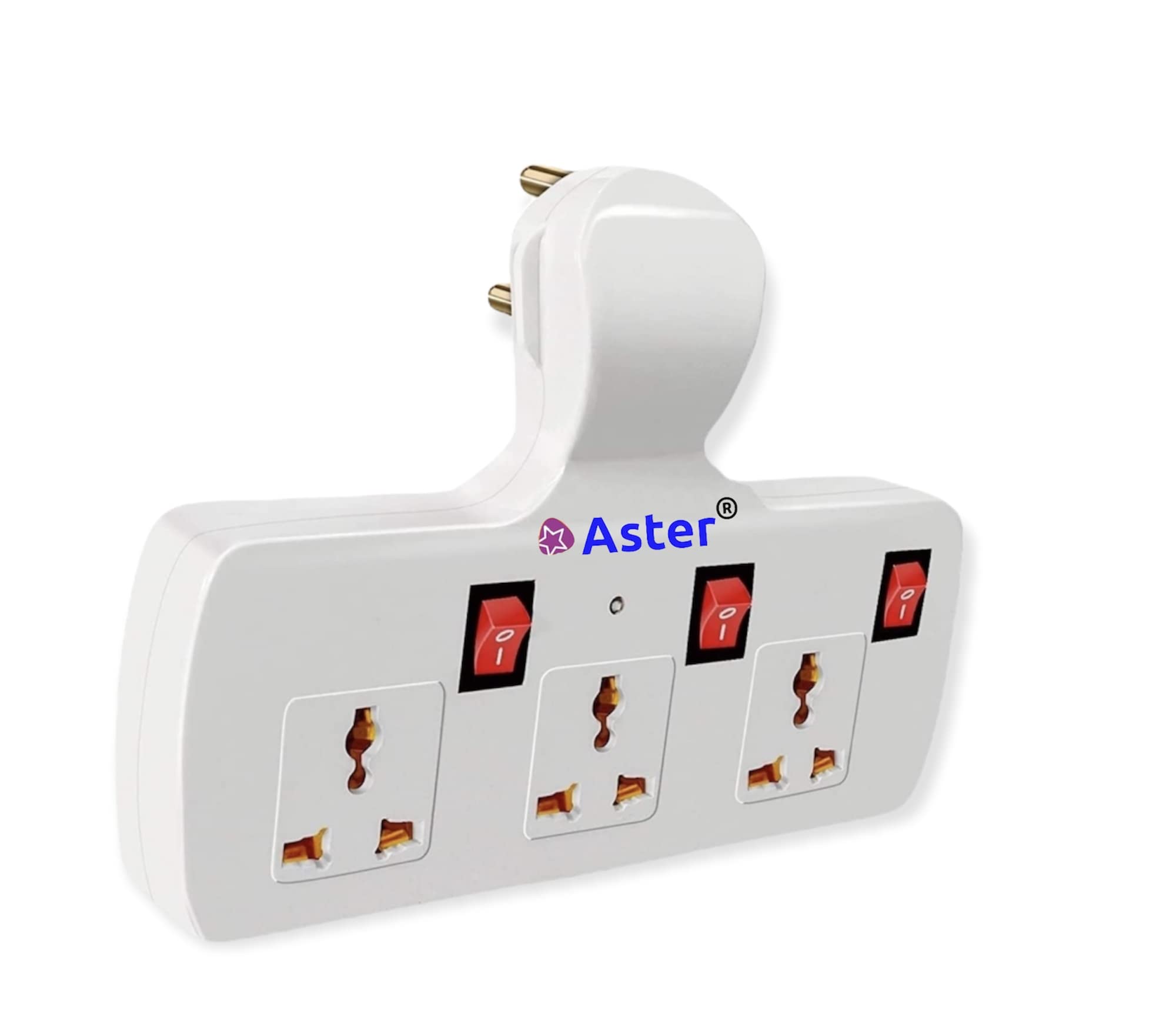 Buy Aster Three Pin Multi Plug Point Cordless Wall Socket Multi