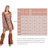 cuteDIY Kostüme Übergröße Faschingskostüme Damen 70er Jahre Karneval Kostüm Hippie