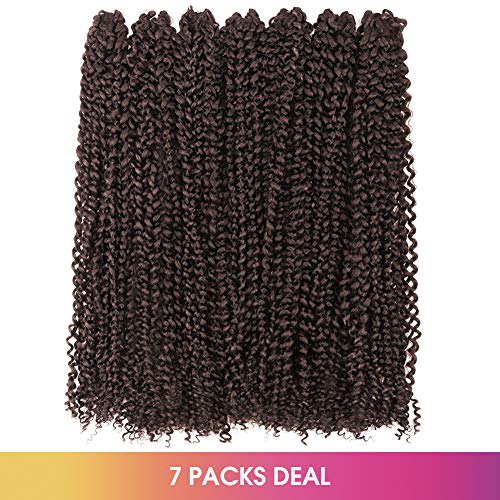 Toyotress Passion Twist Hair - 24 Inch 7Packs Light Brown Water Wave Crochet Braids Synthetic Braiding Hair Extensions (24 Inch 7Packs, 4#) #TOP2