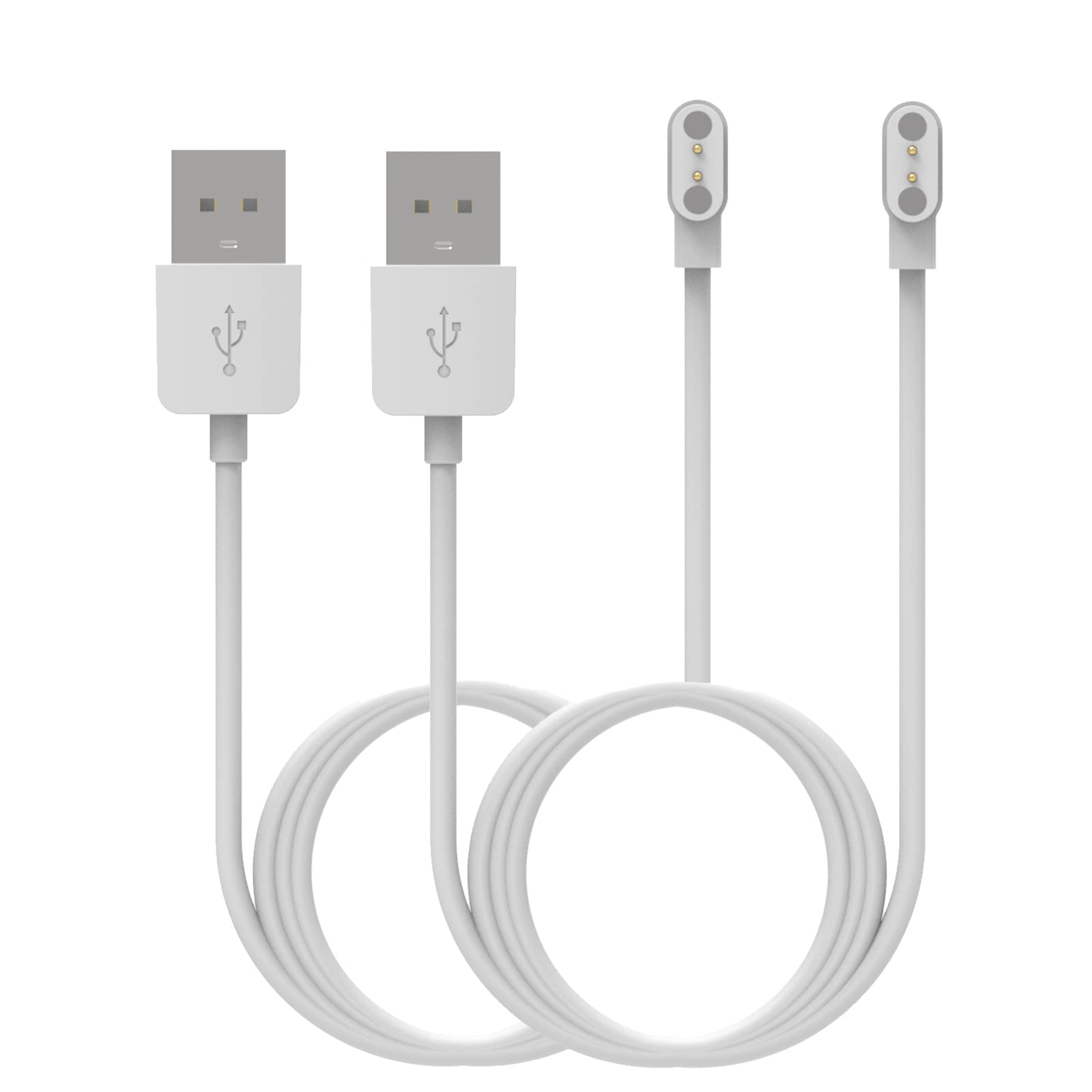 Ruentech Chargers Compatible with Smart4u SH55M SH50 Bicycle Helmet, Charging Cable for Livall BH60SE/BH62/BH51M/BH50T/MT1 Smart Helmet USB Adapter (2 White 60 cm)