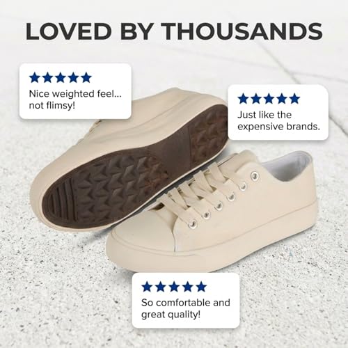 Image of Canvas Shoes for Women, Women's Fashion Sneakers | Casual Low Top, Lace Up, Rubber Sole, Canvas Upper, Cushioned Insole