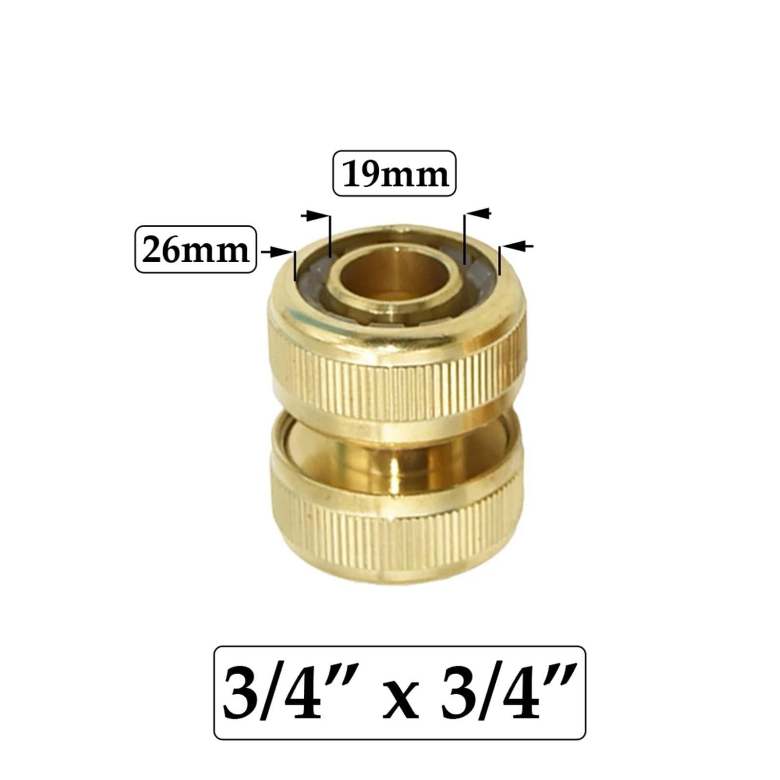 Ottone 1/2 3/4 1 "Maschio Femmina Filettatura Tubo Connettore Rapido Rubinetto Lavaggio Auto Acqua Giardino Irrigazione Raccordi Rame (Large) Raccordi idraulici