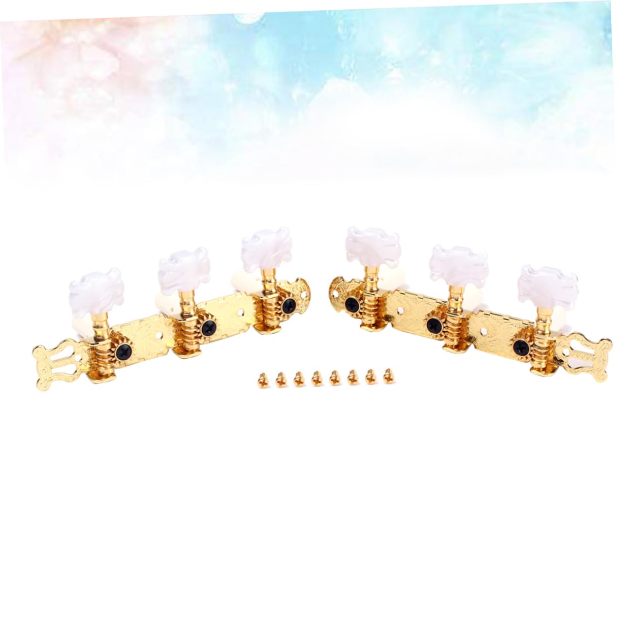 Toyvian 3paia Tuning Pegs Per Chitarra Con Testa Fiori Meccaniche Per Accordatore Per Chitarra e Acustica