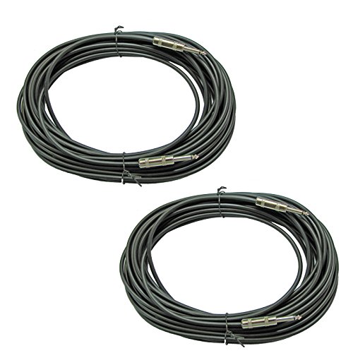 Yovus 2 Pack: 50 Ft 1/4 to 1/4 Shielded Instrument Cables for Powered Speakers