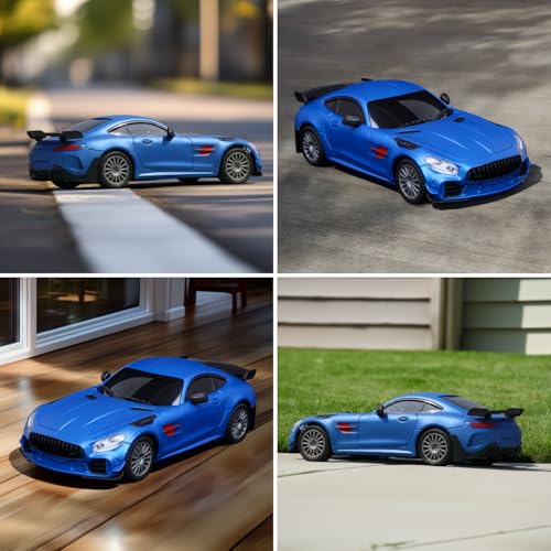 Image of RC Car for Kids | High-Speed Remote Control Car | Rechargeable Lithium Battery | Type-C Charging | LED Headlights | Blue
