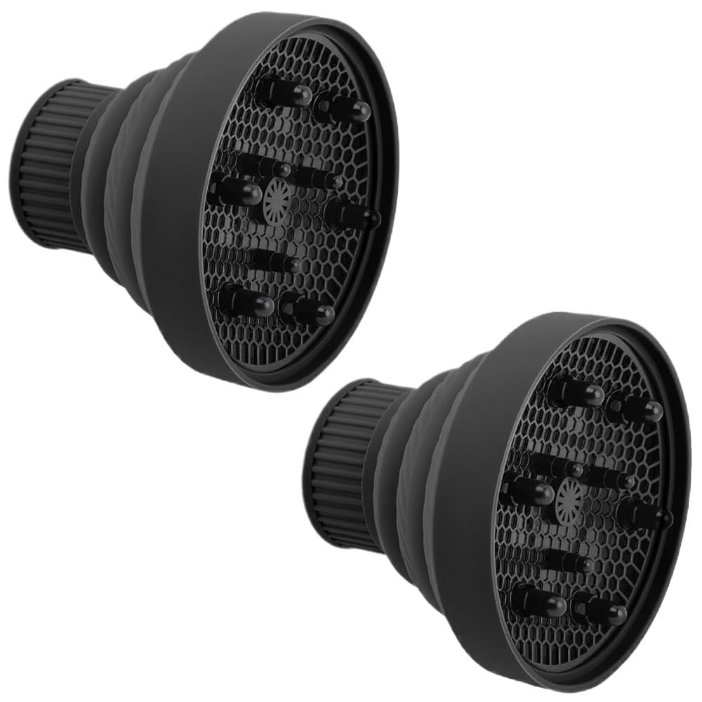 Difusor Universal Plegable del secador de Pelo del silicón | El difusor de silicona elástica se adapta a la mayoría de los sopladores domésticos.(2pc-chuitool)