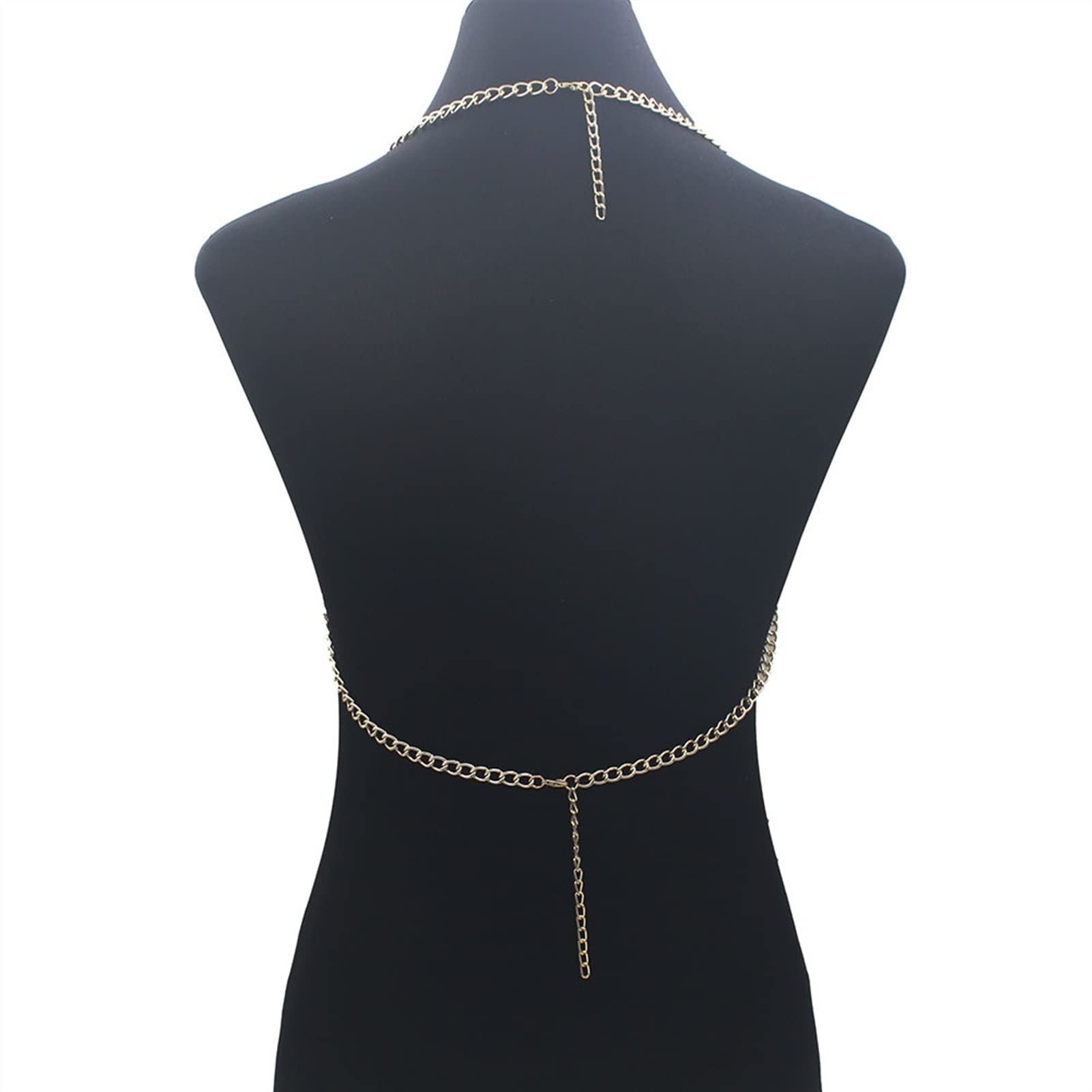 Chaînes de Corps Accessoires de chaîne pour Femmes Bijoux Multicouches Collier de Poitrine Harnais Convient à la Plupart des Personnes à Porter Lien (Une Couleur Argent)