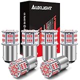AUXLIGHT 1157 LED Bulbs 54-SMD 300% Super Bright 2057 2357 7528 1016 1034 LED Light Replacement for Car Brake Tail Parking Turn Signal Lights, Brilliant Red(Pack of 6)