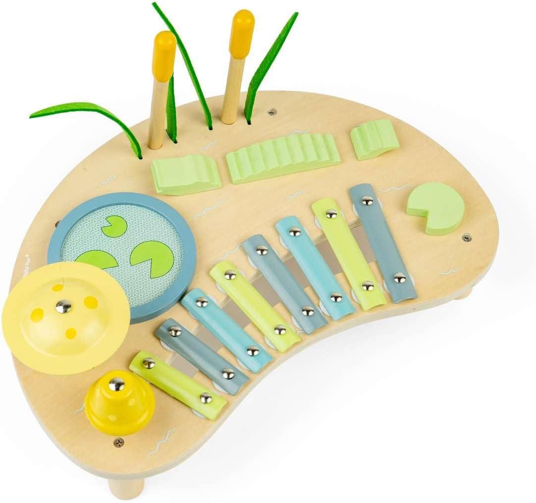 Bigjigs Toys Jungle Music Bench - All in 1 Wooden Musical Set for Toddlers and Kids, Percussion Sets, Instruments & Accessories, Gifts for Kids, Ages 3 and Up
