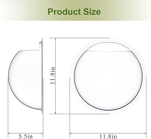 image for GNOLKEE Betta Fish Tank Bowl 11.8in, Wall Mounted Beta Fish Small Aqua
