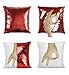 Hand Circle Finger Perfect Ok_MA0818 Sequins 16x16 Pillow Cover with 18x18 inch Insert Girly Stuff Boys Xmas Present (Cover + Insert)