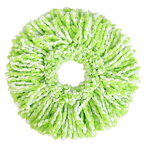 Image of Spin Mop Head Refills Microfiber Round Spin Mop Head Replacement for Universal Spin Mop System Perfect for Home Commercial Use (Green+White)