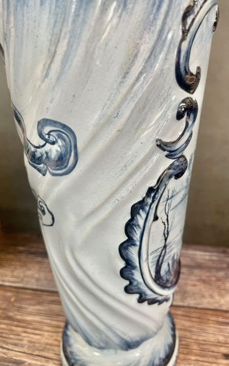 大型27cm! エミール ガレ 軟質磁器 湖畔風景紋花瓶 花器 ファイアンス ① Amazon.co.jp: 大型27cm エミール ガレ 軟質磁器 湖畔風景紋花瓶