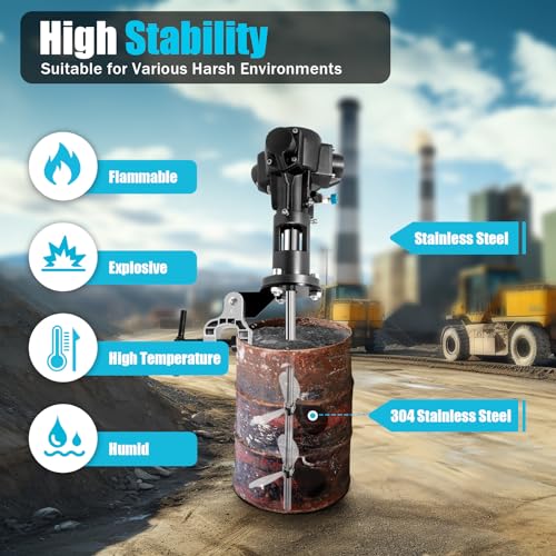 Pneumatic Stand Mixer, 1/2HP 50 Gallonank Air Mixing Clip Paint Mixer Angle Stand Paint Mixer Ink Paint Mixing Tool with 304 Stainless Steel Blades (US Shipping)