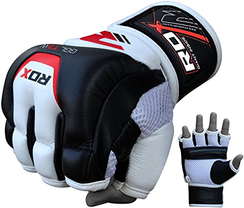 RDX Guantes MMA Cuero Lucha Libre Artes Marciales Guantillas Grappling Sparring Entrenamiento.