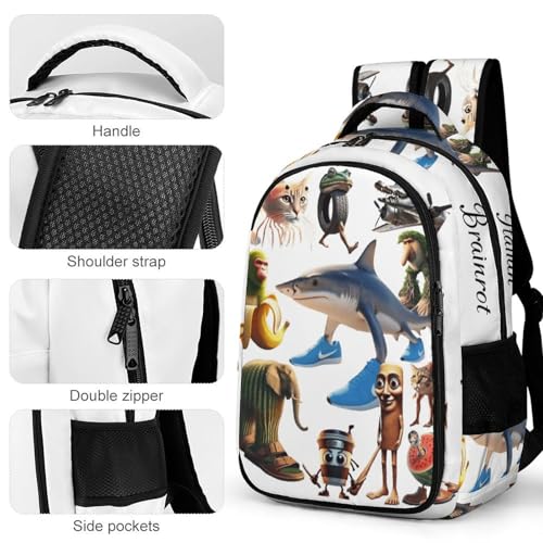 Tralalero Backpack: Compact Italian Style for School & Travel - 16.5" Laptop Bag, Men's Gifts, Lightweight (fits Airline Personal Item)4