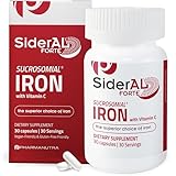 SiderAL Forte Iron Supplement Clinically Proven to Increase Levels Without Side Effects | Sucrosomial High Absorption Gentle Iron Pills for Women and Men | Vitamin C | Anemia & Energy Support | 30 ct