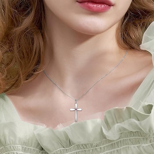 Collier croix en argent 925 pendentif géométrique de qualité - 4