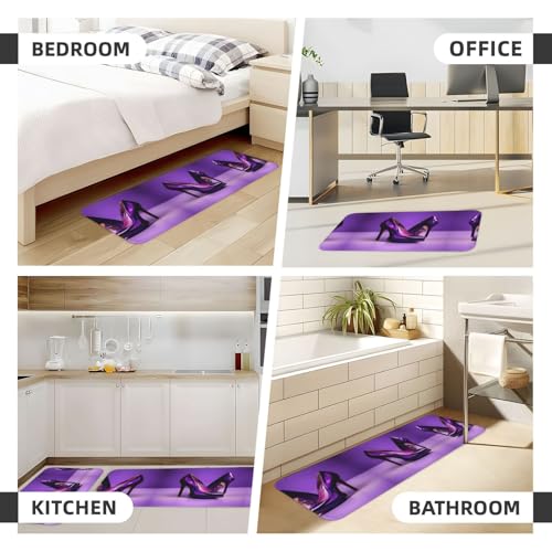 Alfombras de chef elegantes moradas con diseño resistente para el hogar 7