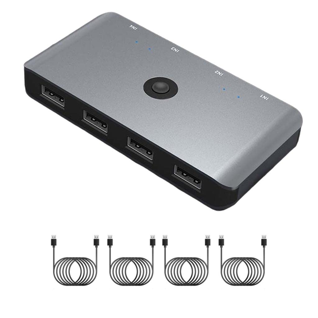 USB 2.0 Switch KVM Docking Station Converter Monitor Adapter 4 in 4 Output-image-8
