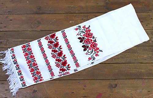 Rushnichok 190X35Cm Ukrainian Rushnyk Hand Embroidered Towel Red Black Slavic Wedding Decor #TOP3