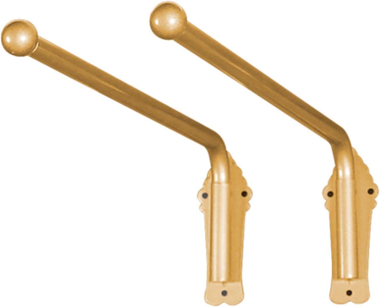 RSBFER 2 Piece Swing Arm Curtain Rod, 180° Adjustable Heavy Duty Curtain Display Stand for Window Side Panels Front Door Store,Gold,120cm/47in