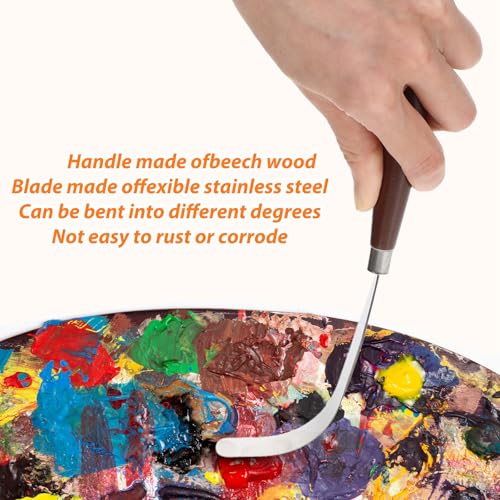 27 Piece Palette Knife Set, Stainless Steel Spatula Art Spatula Pallet Knife Painting Knives with Wood Handle Oil Painting Accessories for Oil, Acrylic Paint Various Color Mixing Tools - Thumbnail 6