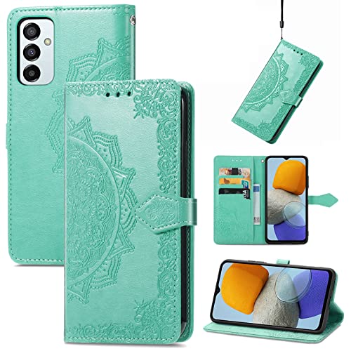 RuiMi forGalaxy M23 5G 対応 手帳型 純色  花柄 ケース 横開き for Galaxy M23 5G ケース カバー スタンド機能 財布型 耐衝撃 軽量 防塵 シンプル おしゃれ 良質PU レザーケース カード収納 人気女性 カバー  おしゃれ かわいい for Galaxy M23 5G 保護カバー シンプル スマホ スマートフォン 携帯カバー