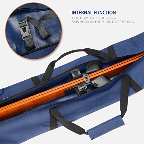 Bolsa de esquí de 215 cm TurnWay impermeable con espacio extra para bastones azul 3