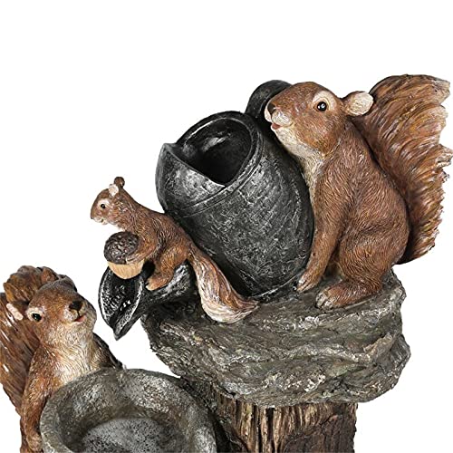 Juesi Solar Lighted Garden Squirrel Animal Statue Miniatures Figurine, Resin Fairies Garden Accessories For Outdoor Yard Lawn Patio Porch Tabletop Desktop Shelf Collection #TOP2