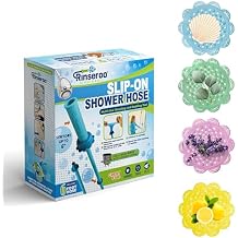 Rinseroo Slip-On Shower Hose & 4 Pack Scented Hair Catchers Bundle - Slip-On Shower Hose for Easy Cleaning and Hair Washing + 4 Pack Scented Hair Catchers to Prevent Clogs with Fresh Scents
