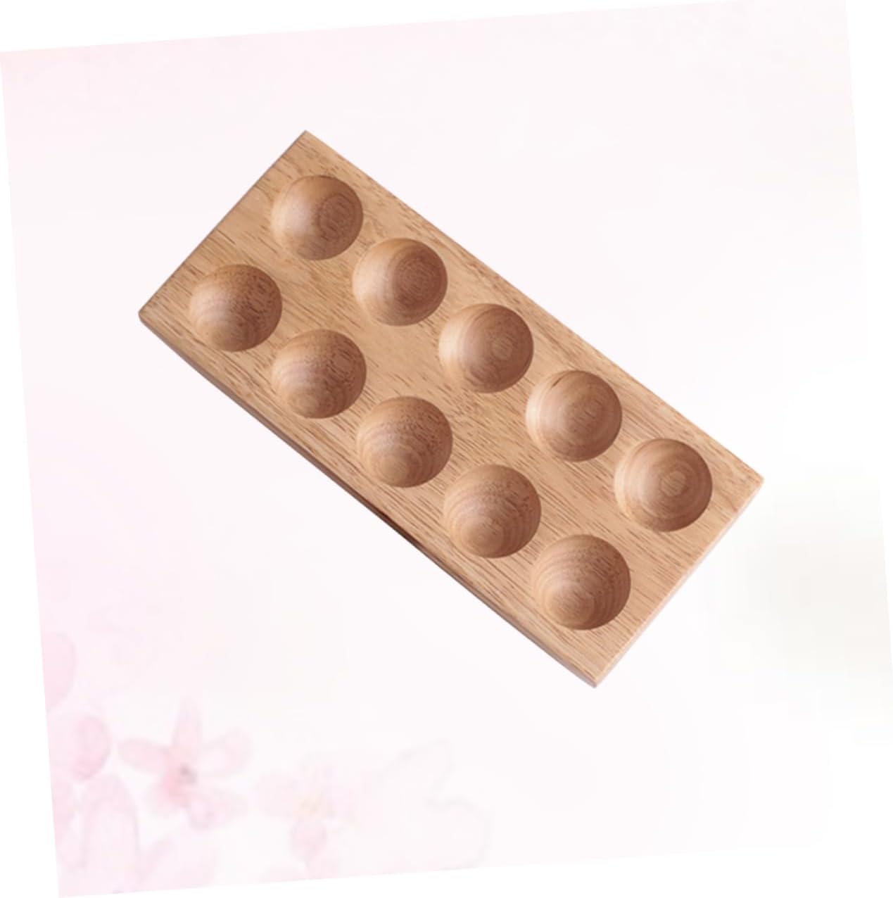 2pcs Wooden Egg Holder Tray Wood Egg Keeper Egg Holder Wood Egg Display Rack Kitchen Pantry Storage Fridge Crate Storage Rack Refrigerator Bamboo Succulent Plants 9 (Green)