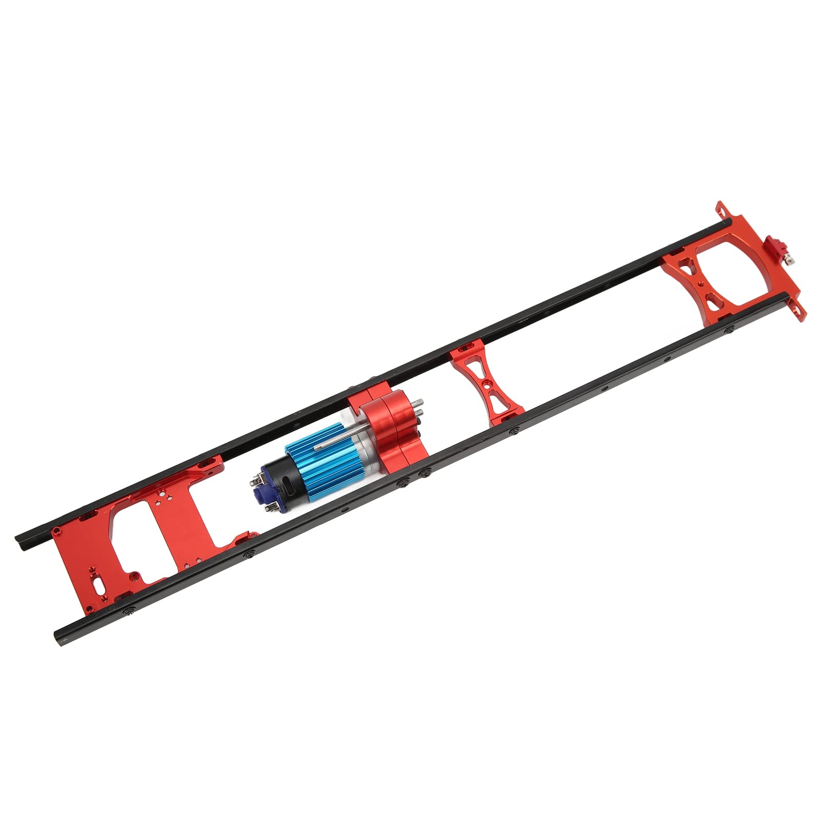 Chasis de metal Wangcmcol RC para mejorar el modelo de coche, aleación de aluminio ligera y duradera, diseño realista altamente simulado, fácil de instalar y desmontar. (Rojo)