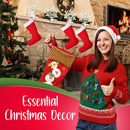 Christmas-Stocking-Hangers-for-Mantle-Set-of-4-Chrome-Silver-Weighted-Snowflake-Stocking-Holders-for-Mantle-Mantel-Stocking-Holder-So-Santa-Can-Reach-The-Stockings Christmas Stocking Hangers for Mantle Set of 4 Chrome Silver Weighted Snowflake Stocking Holders for Mantle Mantel Stocking Holder So Santa Can Reach The Stockings