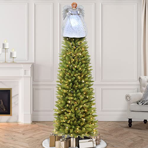 Monthers Day Gift Angel Christmas Tree Topper Ornament With White Feather Wings, Xmas Trees Topper Star Decor For Home Holiday Party Christmas, 12 Inch Tall #TOP7