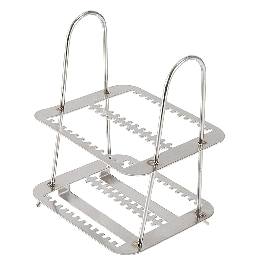 TopHomer 26 Positions Stainless Steel Microscope Glass Slide Holders, Staining Slides Rack for Laboratory Research Easy to Use