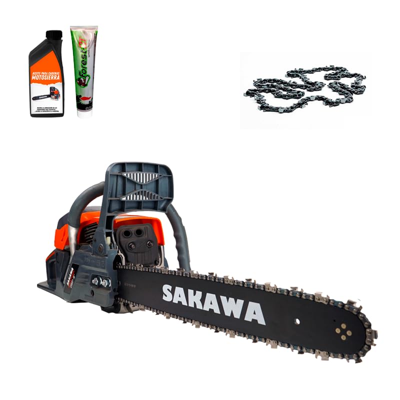 Motosierra Gasolina 48cc 18" + Aceite Engrase + Aceite Motor + Cadenas