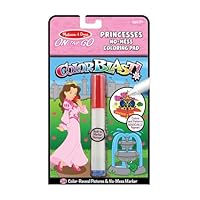Melissa & Doug 5356 On The Go ColorBlast No-Mess Coloring Pad, Princess (24 Color-Reveal Pictures, Invisible Ink Marker)