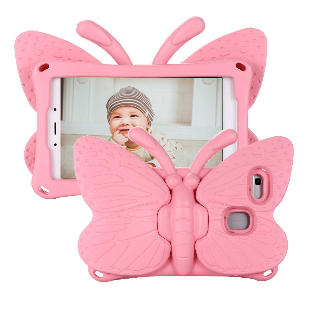 Tading Kids Case for Samsung Galaxy Tab A 8.0 2019 SM-T290/T295, Tab A 8.0 2019 Case, Cute Butterfly Non-Toxic EVA Shockproof Bumper Shell Cover for Girls for Samsung Tab A 8.0