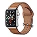 Produktbild Arktis Armband [echtes Leder] kompatibel mit Apple Watch (Series 1, Series 2, Series 3 mit 42 mm) (Series 4, Series 5 mit 44 mm) Lederarmband mit Edelstahl Dornschließe und Adapter - Vintage Braun